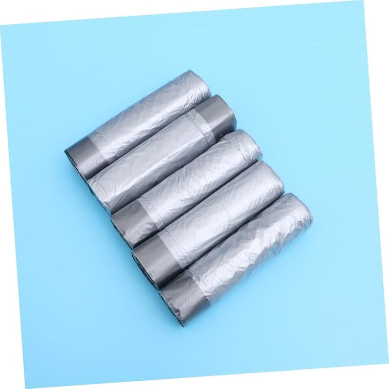 أكياس قمامة بسحاب سميك 75 قطعة 5 لفات لون معدني إغلاق تلقائي للمطبخ المنزلي - Image 4